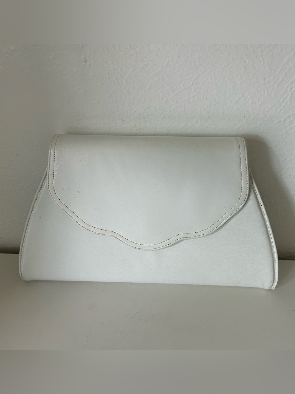 Stunning White Patent Leather 1950’s Handbag, Shoulder/Clutch, Evening Bag, EUC